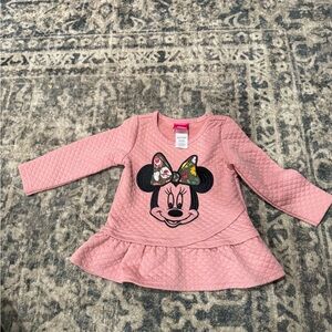 Disney junior Pink Quilted Minnie Mouse Top size 18 M